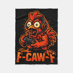 F-caw-f Gamer - Grappige Kip Haan Gamen _2 Fleece Deken