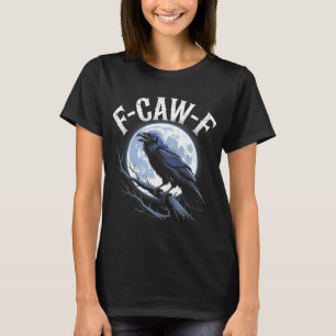 F-CAW-F Gothic Raven Volle Maan Mystieke Kraai Vog T-shirt