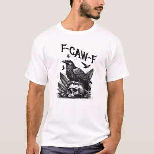 F-CAW-F – Gotische raaf met schedel meme donkere H T-shirt
