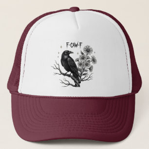 F-Caw-F Graphic voor Halloween Art en Crow Lover Trucker Pet