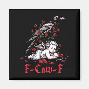 F-caw-f Grappige Bloemige Zwarte Vogel Cupido Anti Magneet