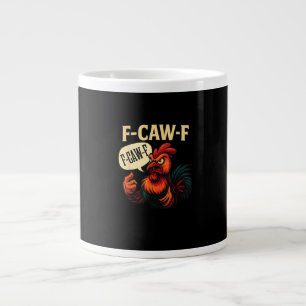 F Caw F Grappige Boze Haan Grafisch Retro Stijl Extra Grote Beker