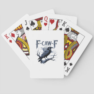 F-Caw-F Grappige Gotische Raaf Vogel Halloween Pokerkaarten