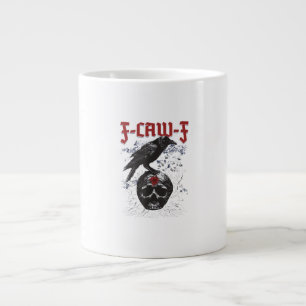 F-Caw-F Grappige Halloween Kraai Raven Gotische Hu Extra Grote Beker