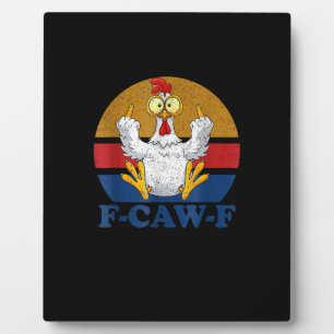 F-Caw-F Grappige Kip die de Middenvinger Opsteekt Fotoplaat