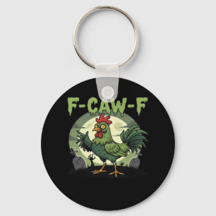 F Caw F Grappige Kip Halloween Vintage Klassieker Sleutelhanger
