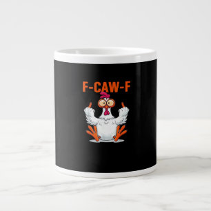 F Caw F Grappige Kip Humor Citaat Vintage Stijl Extra Grote Beker