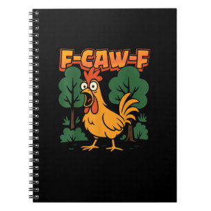 F-Caw-F Grappige Kip Humor F-Caw-F Citaat Vintage Notitieboek