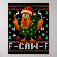 F-caw-f Grappige Kip Humor Haan Kerstmis Lelijk