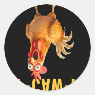 F-caw-f Grappige Kip Humor Haantje Meme Uitdrukkin Ronde Sticker