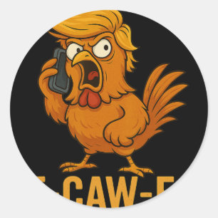 F-caw-f Grappige Kip Humor Quote Haan Meme Nieuw Ronde Sticker