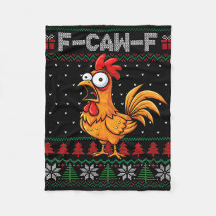F-caw-f Grappige Kip Humor Quote Kerstmis Lelijke Fleece Deken