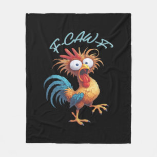 F Caw F Grappige Kip Humor Retro Stijl Fleece Deken