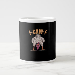 F Caw F Grappige Kip Klassieke Retro Coole Stijl Extra Grote Beker