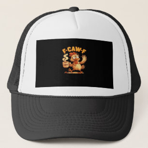 F-Caw-F Grappige Klassieke Retro Grafische Kip Trucker Pet