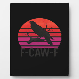 F-Caw-F Grappige Kraai Klassiek Minimaal Schoon Fotoplaat