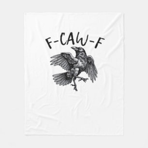 F Caw F Grappige Kraai Vintage Grafisch Fleece Deken