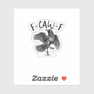 F-Caw-F Grappige Raaf Kraai Griezelig Seizoen Crea Sticker