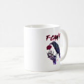 F-Caw-F Grappige Raaf Kraai Griezelig Seizoen Hall Koffiemok (Voorkant rechts)