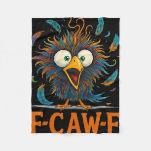 F-caw-f Grappige Rommelige Kip Vogel Haan Fcawf Me Fleece Deken