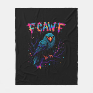 F Caw F Grappige Vogel Kraai Raaf Punt Grap Grappi Fleece Deken