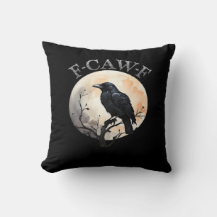 F Caw F Grappige Vogel Maan Minimalistische Stijl Kussen