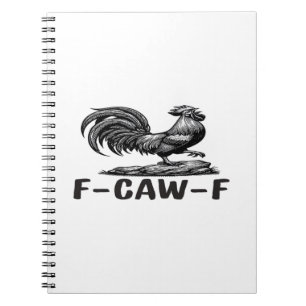 F-Caw-F Grappige Woordspeling Quote Sticker Notitieboek