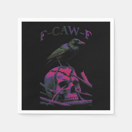 F-Caw-F Grappige Zwarte Kraai Vogel Servet (Voorkant)