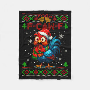 F Caw F Haan Funny Vogel Fcawf Kippen Fluisteraar Fleece Deken