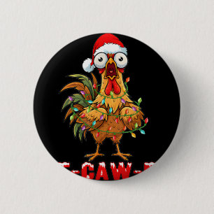 F Caw F Haan Grappige Kerst Vogel Fcawf Kip Ronde Button 5,7 Cm