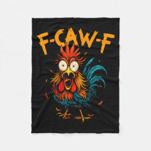 F Caw F Haan Grappige Vogel Fcawf Kip Koffie Fleece Deken