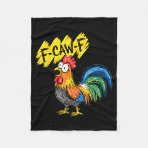 F Caw F Haan Grappige Vogel Fcawf Kippenfluisteraa Fleece Deken