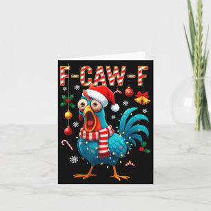 F-caw-f Haan Meme Grappige Kip Fcawk Kerstmis Kaart