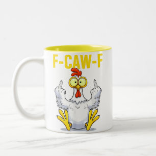 F-Caw-F Haan Meme Grappige Kippen Grap Haan Tweekleurige Koffiemok