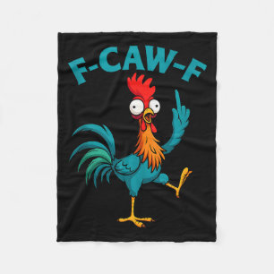 F Caw F Haantje Grappige Vogel Fcawf Kippenfluiste Fleece Deken