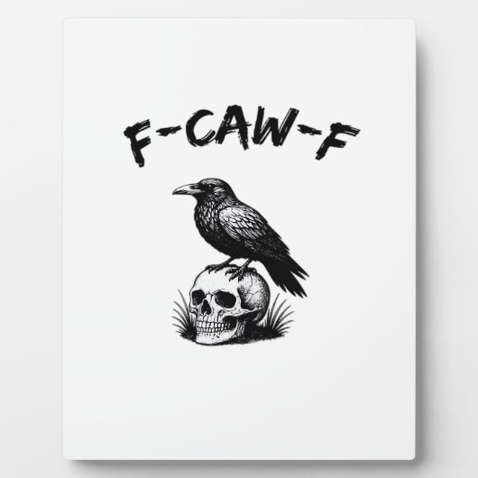 F-Caw-F Halloween Raven Skull Gothic Humor Funny C Fotoplaat (Voorkant)