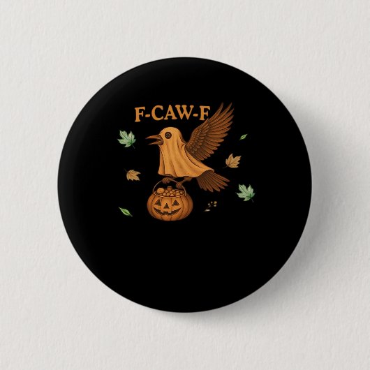F-Caw-F Halloween Retro Classic Ronde Button 5,7 Cm (Voorkant)