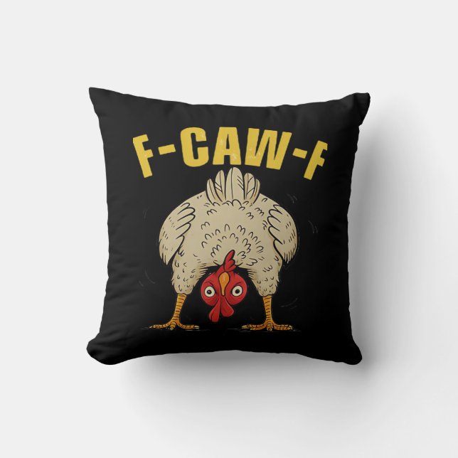 F-Caw-F Humor Gothic Crow Funny Aesthetic Style Kussen (Voorkant)