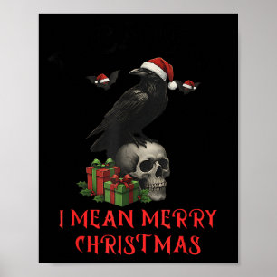 F-caw-f Kerst Kraai Grappige Goth Kerst Schedel Poster