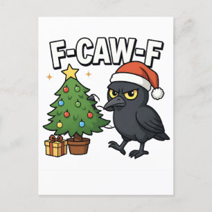 F-caw-f Kerst Raaf Kraai Kerstboom Meme Feestdagenkaart