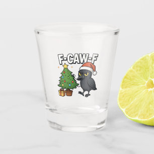 F-caw-f Kerst Raven Kraai Kerstboom Meme Shot Glas
