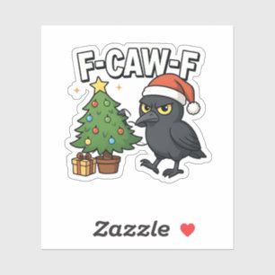 F-caw-f Kerst Raven Kraai Xmas Boom Meme Sticker
