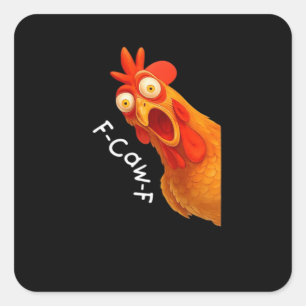 F-Caw-F Kip Essentiële Minimaal Schone Vierkante Sticker