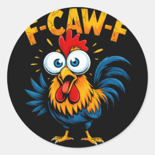 F-caw-f Kip Fcawf Haan Grappige Meme Ronde Sticker