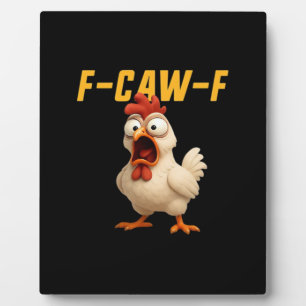 F-Caw-F Kip Grappige Kip F-Caw-F Uitrusting Retro Fotoplaat