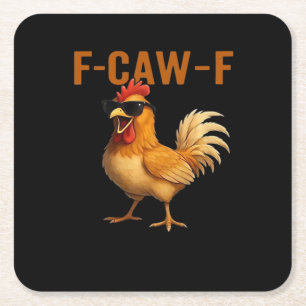 F-Caw-F Kip Klassiek Esthetisch Ontwerp Vierkante Kartonnen Onderzetter