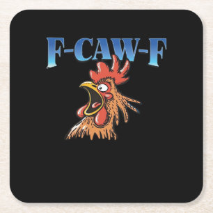 F-Caw-F Kip Klassiek Koel Uniek Vierkante Kartonnen Onderzetter