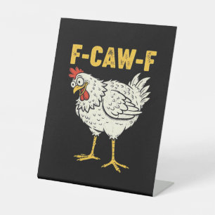 F-Caw-F Kip Klassiek Retro Cool Reclamebord Met Voetstuk