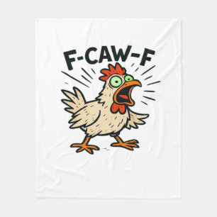 F-Caw-F Kip Retro Grafisch Fleece Deken