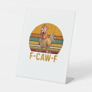 F-Caw-F Kippenhumor Essentieel Minimaal Schoon Reclamebord Met Voetstuk